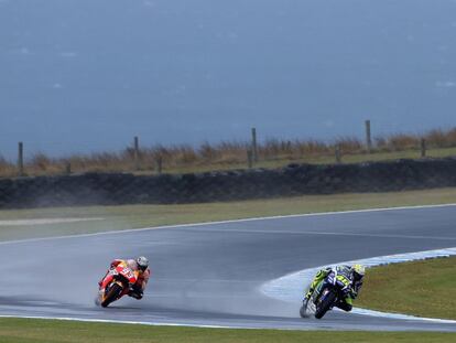 M&aacute;rquez y Rossi, en los tests en Phillip Island.