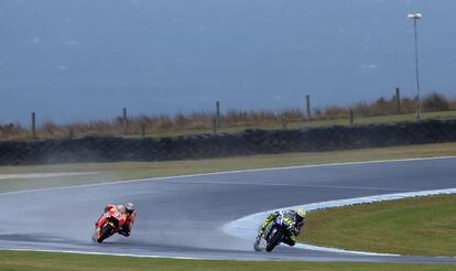 M&aacute;rquez y Rossi, en los tests en Phillip Island.