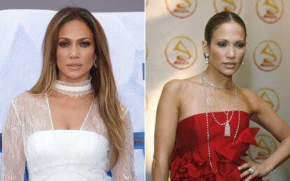 Jennifer Lopez, en un estreno en California en pasado mes de julio. A la derecha, la actriz y cantante acude a un evento en honor a Ricky Martin en noviembre de 2006, en Nueva York. 