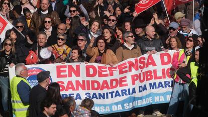 Manifestación del pasado 12 de febrero en Santiago en defensa de la sanidad pública.