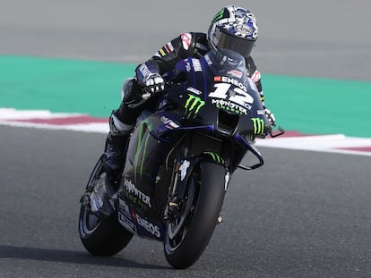 El piloto español Maverick Viñales, hoy 3 de abril en el circuito de Losail, en Doha.