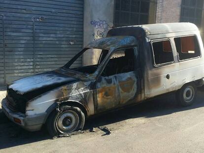 Estado en el que quedó el coche del secretario de la CGT.