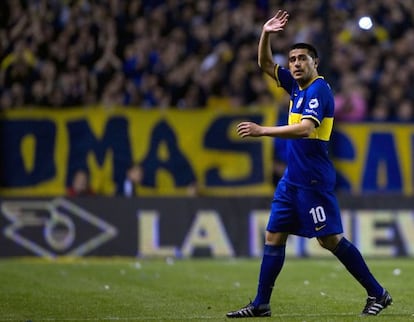 Juan Román Riquelme, con Boca, en septiembre de 2013