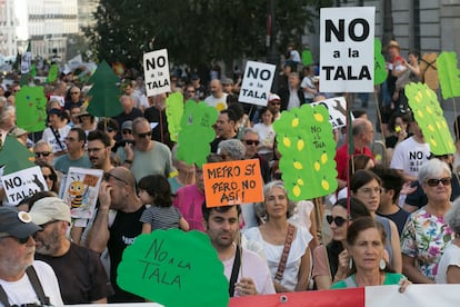 Manifestación "No a la tala" en Madrid el 24 de octubre.