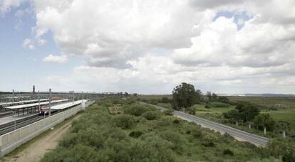 Vista de la zona de las Aletas, terrenos ubicados en la Bahía de Cádiz.