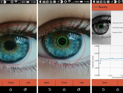 Aplicación móvil para medir pupilas desarrollada por la Universidad de Toronto.