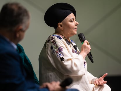 La escritora Michela Murgia en la Feria Internacional del Libro de Turín, en Turín (Italia), el pasado 19 de mayo.