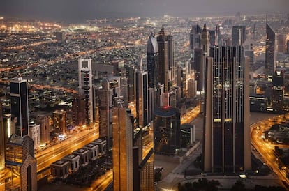 Vista &aacute;erea de la ciudad de Dubai, en Emiratos &Aacute;rabes Unidos.