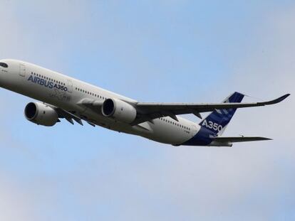 Una imagen del nuevo Airbus A350, en Le Bourget.