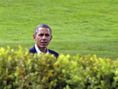 El presidente de EE.UU., Barack Obama, durante la segunda jornada de la cumbre del G8.