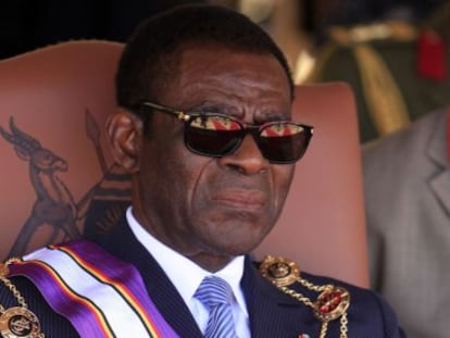 Teodoro Obiang, en un acto celebrado en Uganda en enero.