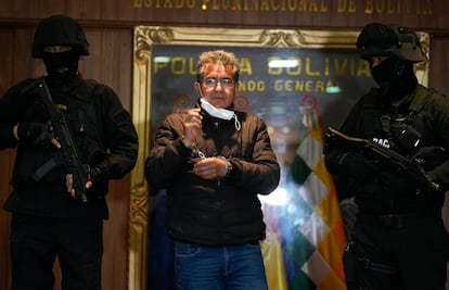 Maximiliano Dávila en una oficina del Comando de la Policía de Bolivia, en La Paz, el 23 de enero de 2022.