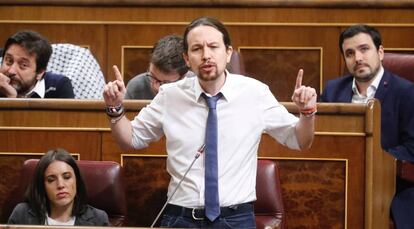 Pablo Iglesias, en el Congreso.