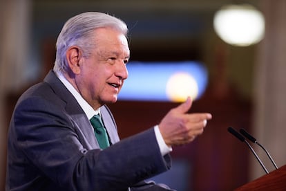 Andrés Manuel López Obrador, durante La mañanera en Palacio Nacional de la Ciudad de México (México).