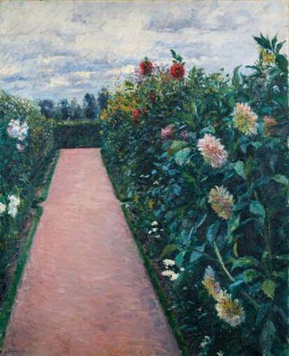 'Camino del jardín y macizos de dalias', 1890-91, de Gustave Caillebotte.