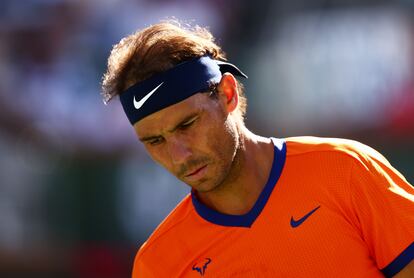 Nadal, el domingo durante la final contra Fritz en Indian Wells.