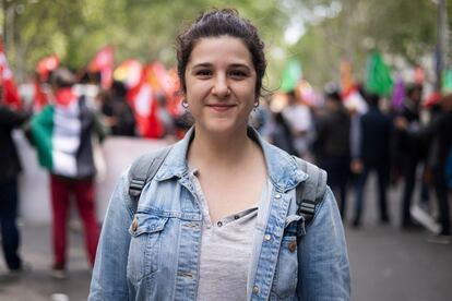 Magda, en la protesta en Barcelona.