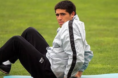 Romn Riquelme, jugador del Villareal, durante un entrenamiento