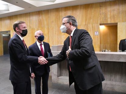 Ebrard recibe a Alejandro Mayorkas, jefe del Departamento de Seguridad Nacional, y a Jake Sullivan, asesor de Seguridad Nacional de la Casa Blanca