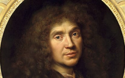 Retrato de Molière Jean-Baptiste Poquelin por Pierre Mignard en 1658.