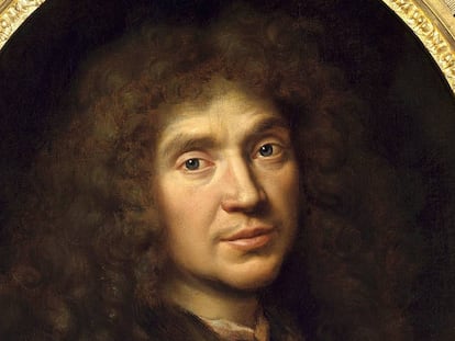 Retrato de Molière Jean-Baptiste Poquelin por Pierre Mignard en 1658. 