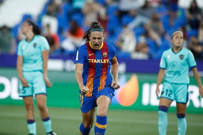 Alexia Putellas celebra uno de sus goles ante el Levante en la final de la Copa de la Reina.