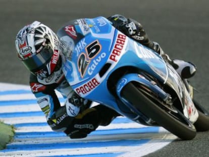 Maverick Viñales, durante el Gran Premio de Jerez en 2013. 