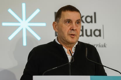 El coordinador de EH Bildu, Arnaldo Otegi, en una jornada de presentación de la estrategia energética de la formación, el pasado día 26 de noviembre.