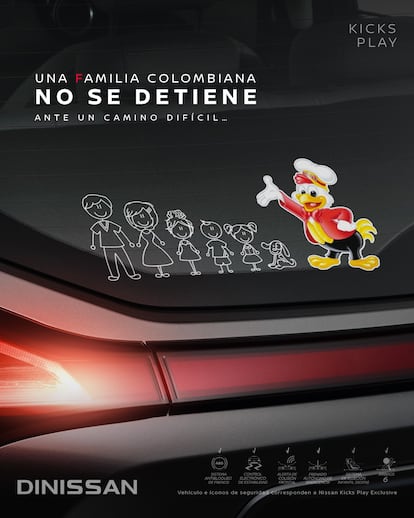 Mensaje de apoyo a Frisby de Nissan Colombia.