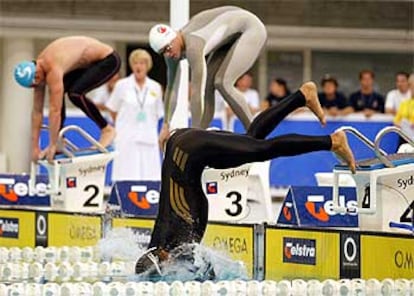 Thorpe cae al agua encogido tras salir antes de tiempo en la serie de los campeonatos nacionales.