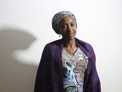 Fatima Shehu Imam, abogada nigeriana de la zona golpeada por Boko Haram, este mi&eacute;rcoles en Madrid
