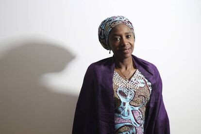 Fatima Shehu Imam, abogada nigeriana de la zona golpeada por Boko Haram, este mi&eacute;rcoles en Madrid