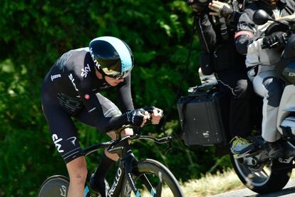 Froome, durante la contrarreloj del mi&eacute;rcoles.