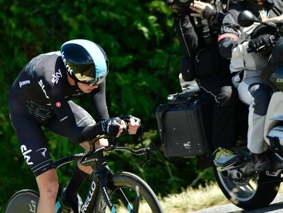 Froome, durante la contrarreloj del mi&eacute;rcoles.