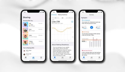 iPhone con la aplicación Salud de Apple