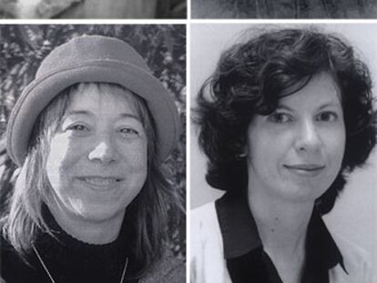 De izquierda a derecha, arriba, Carmen de Burgos y Rosa Sensat (Archivo Biblioteca Rosa Sensat). Abajo, Assumpta Blanch y María Cobeta.