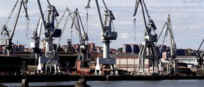 Imagen de los astilleros La Naval en Sestao. 