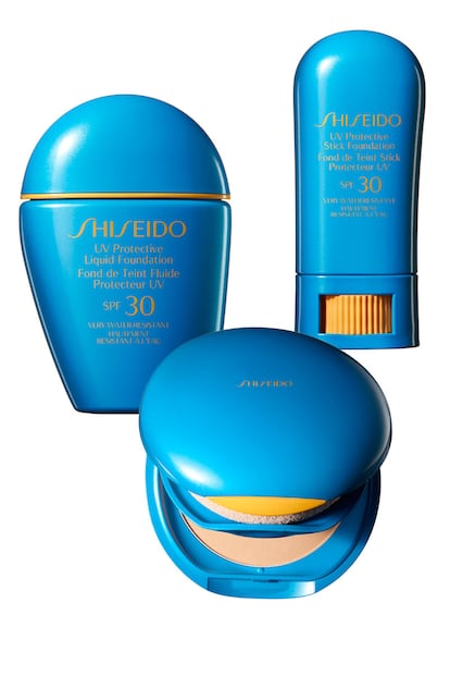 4. Línea de protección de Shiseido (c.p.v.). Disponible en leche, stick y maquillaje se adapta a las necesidades de la protección en la cuidad.