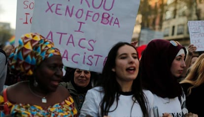 Manifestación en Barcelona contra el racismo.