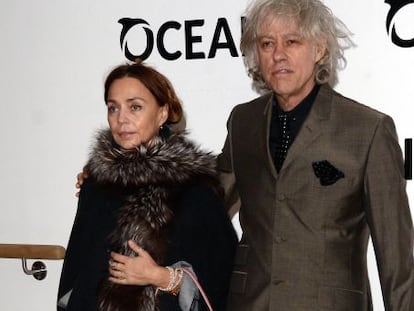 Jeanne Marine y Bob Geldof, en una subasta en Londres.