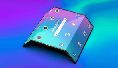 Diseño de concepto de un móvil plegable de Xiaomi.