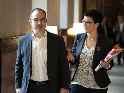 Jordi Turull amb Eva Granados al Parlament.