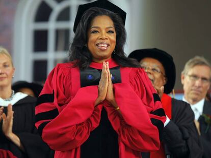 Oprah Winfrey, en su graduaci&oacute;n en Harvard.