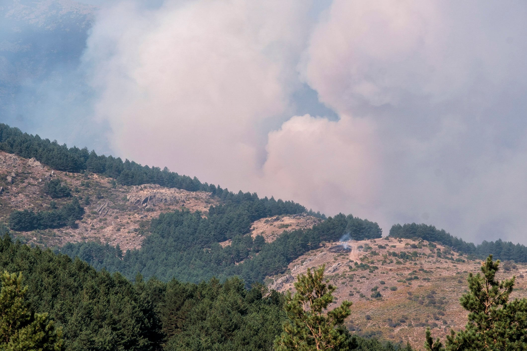 Incendio del Pico del Lobo: Evacuadas dos poblaciones de Guadalajara mientras el fuego sigue descontrolado y calcinando 1.300 hectáreas