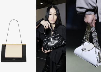 Bolso de Le Anna-Marie, Saint Laurent y pasarela otoñal 2023 de Givenchy y GCDS.