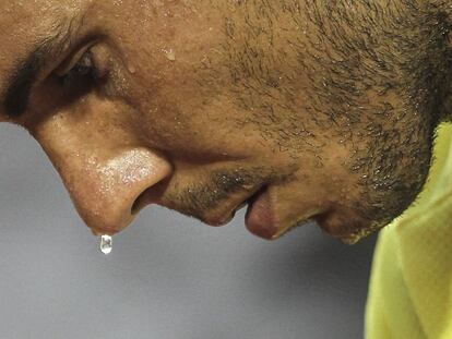 Nadal, durante el partido contra Almagro.