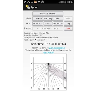 Así nos muestra este reloj la hora solar y la posición del sol en todo momento