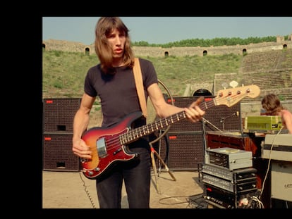 Roger Waters (left) and Richard Wright in 1971 during the filming of 'Pink Floyd: Live at Pompeii.'