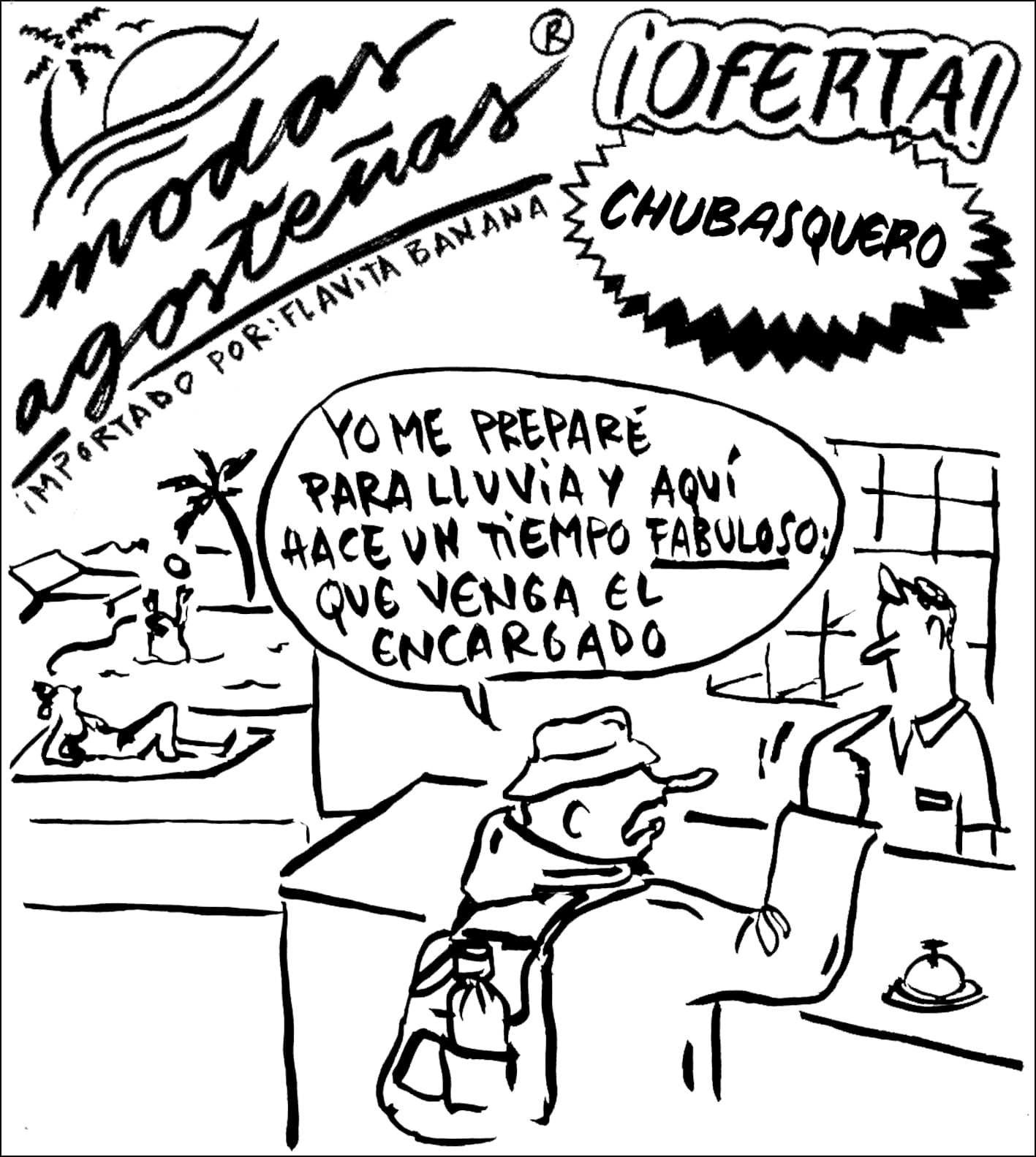 Moda agosteña de Flavita Banana: el chubasquero