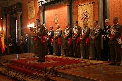 El teniente general José Mena Aguado, durante su intervención en la conmemoración de la Pascua Militar.